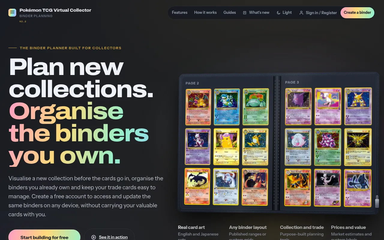 Screenshot of pokemontcgvc.com