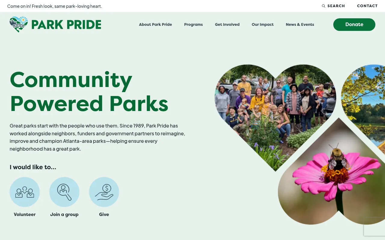 Screenshot of parkpride.org