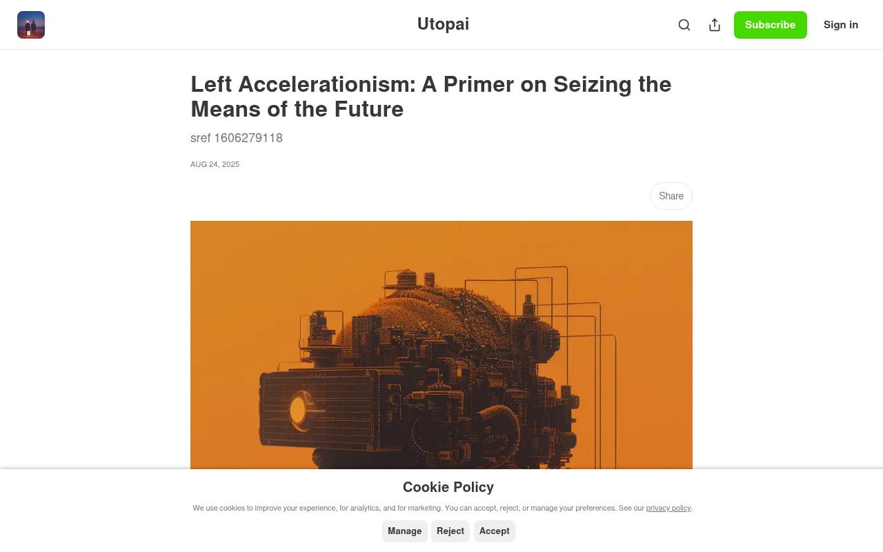 Screenshot of utopai.substack.com