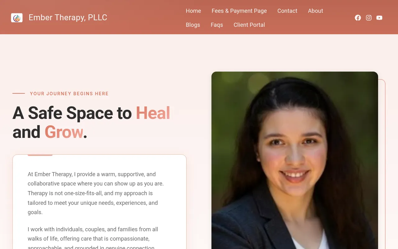 Screenshot of embertherapypllc.com