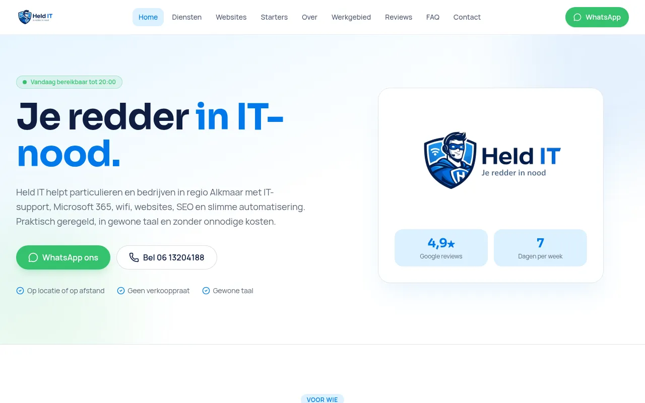 Screenshot of heldit.nl