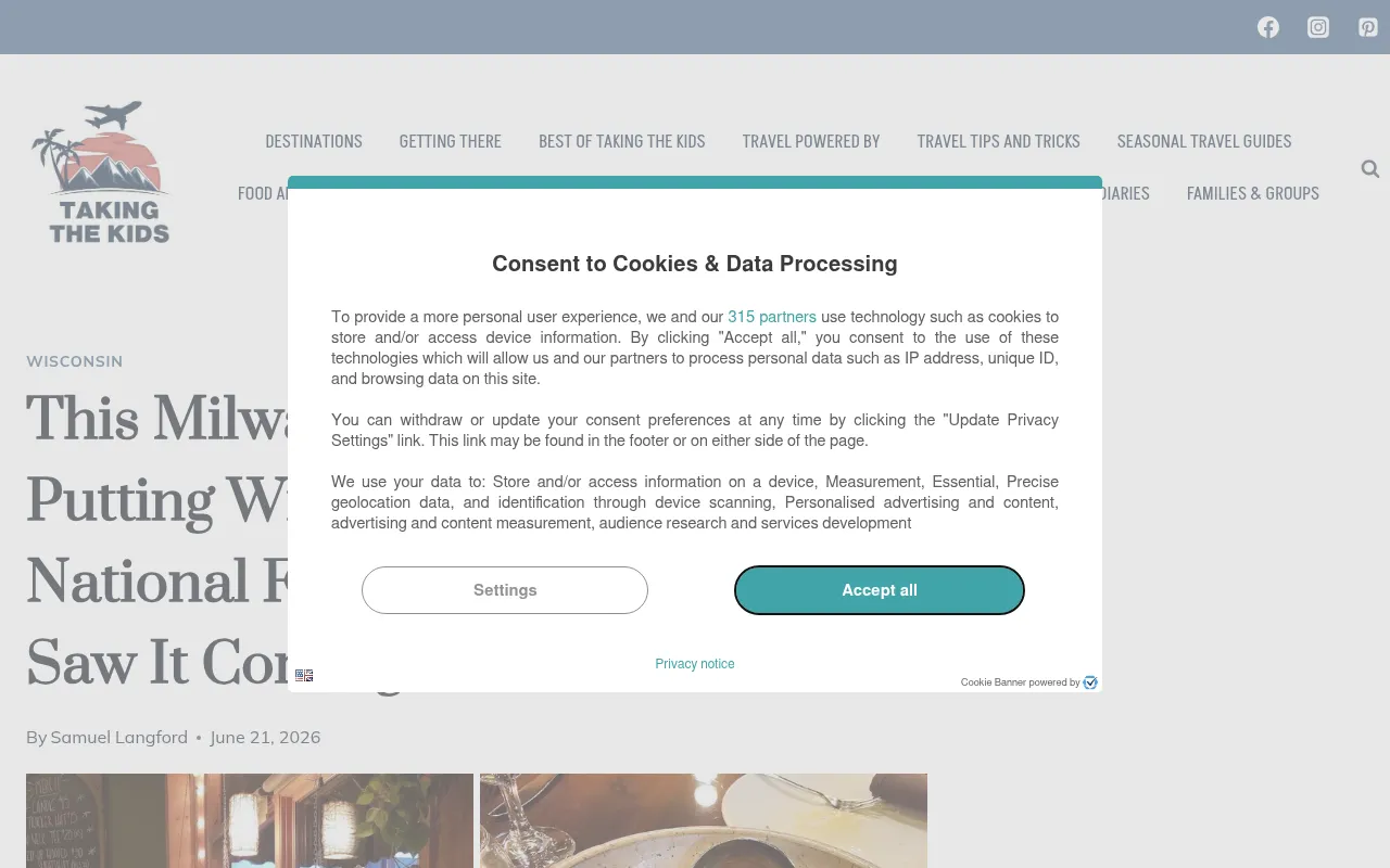 Screenshot of takingthekids.com