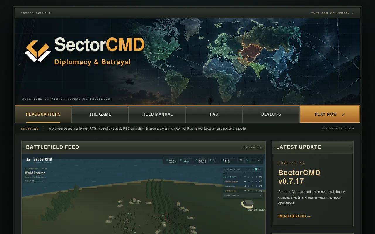 Screenshot of sectorcmd.com