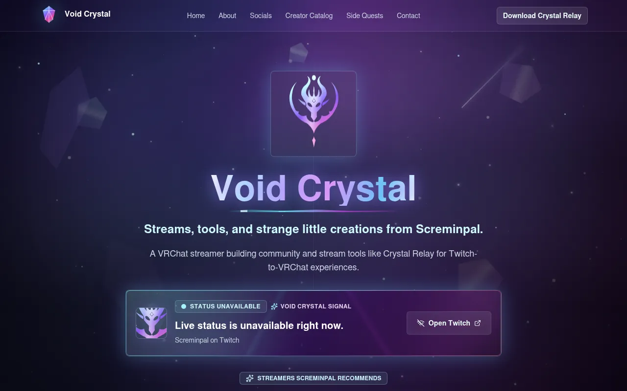 Screenshot of void-crystal.com