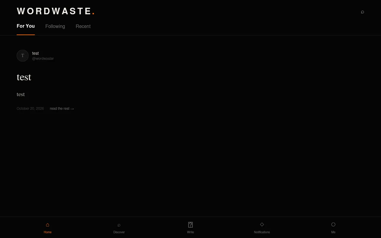 Screenshot of wordwaste.com