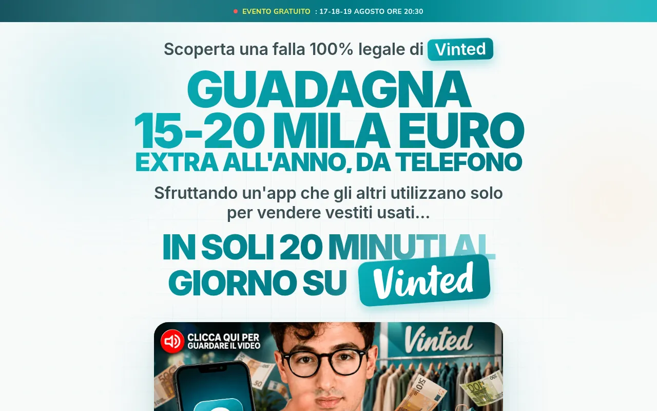 Screenshot of guadagnadatelefono.sartorigabriele.com