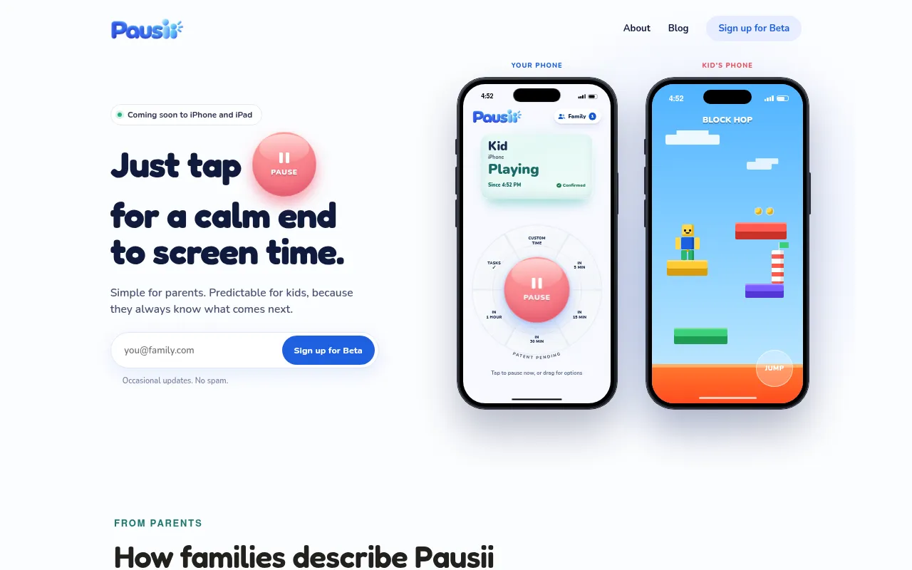 Screenshot of pausii.app