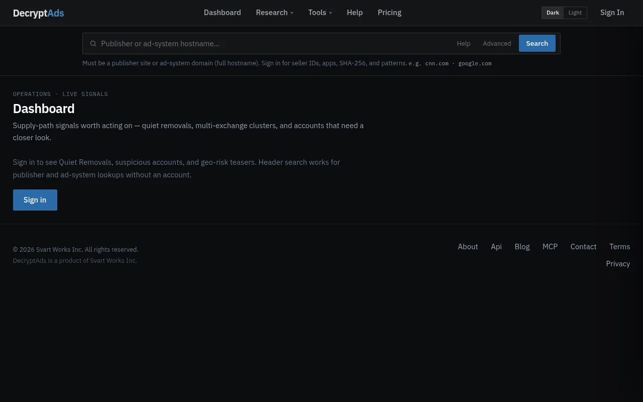 Screenshot of decryptads.com