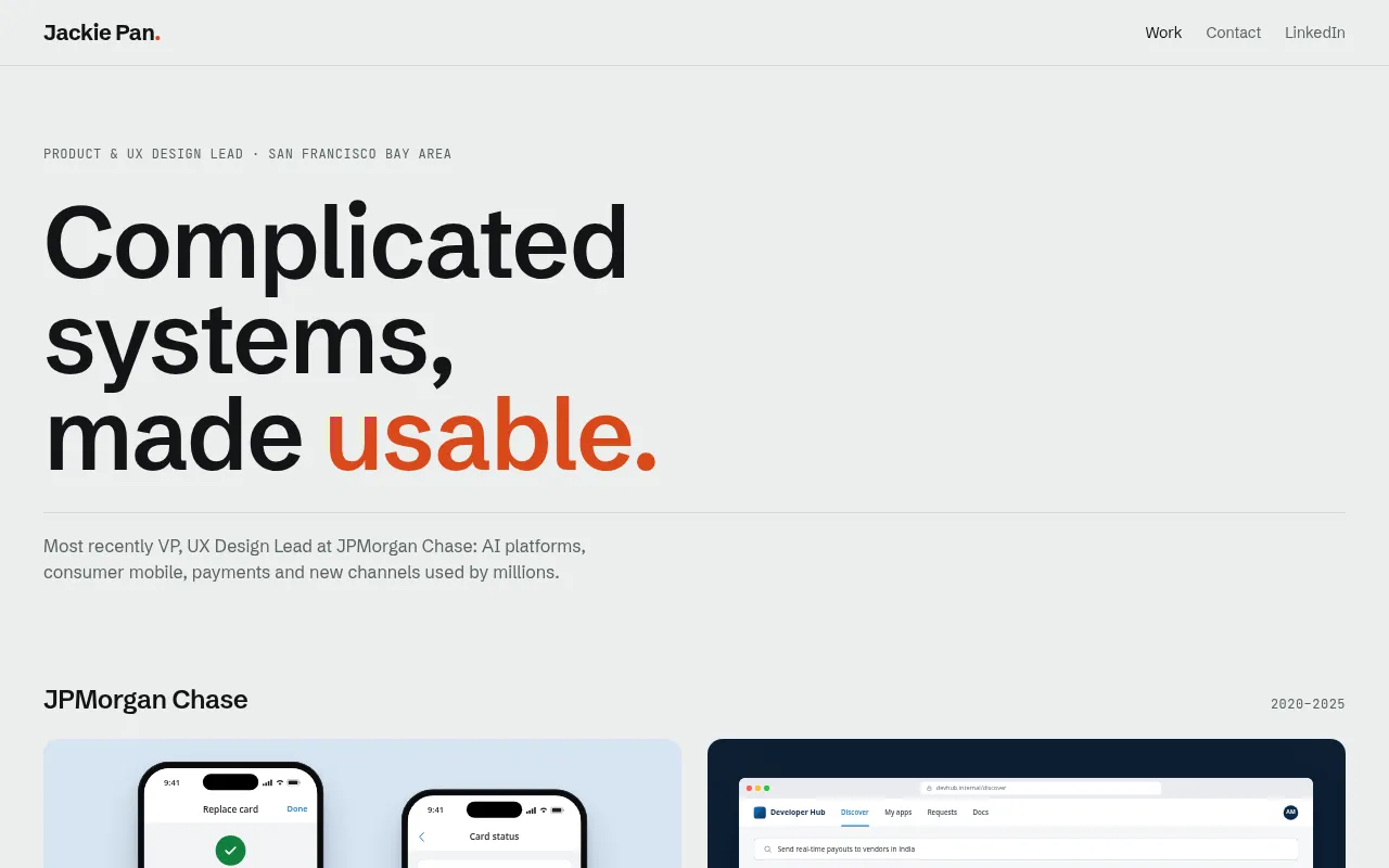 Screenshot of jackiepandesign.com