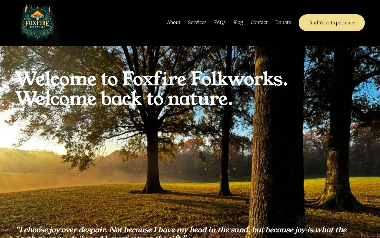 Screenshot of foxfirefolkworks.com