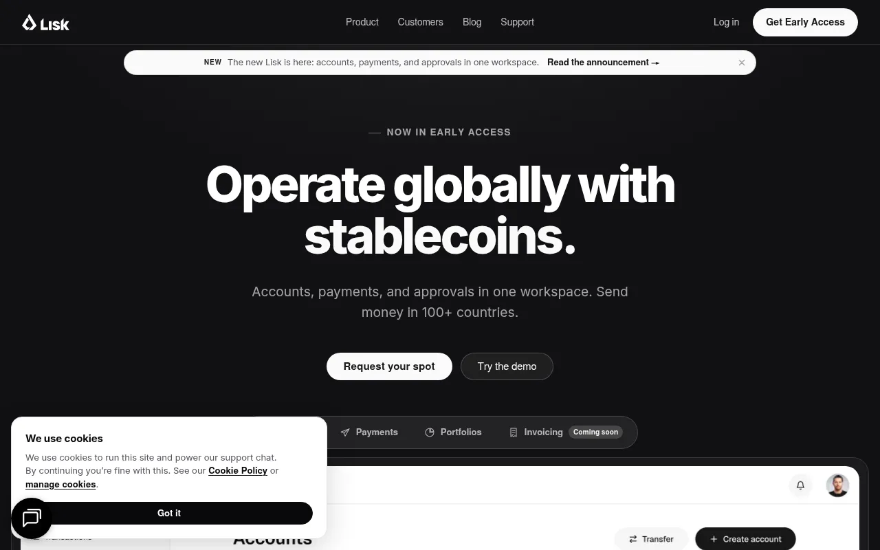 Screenshot of lisk.com