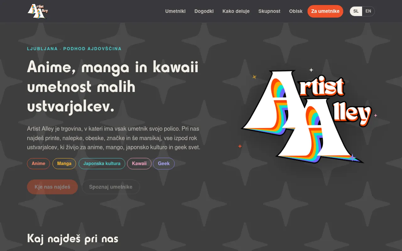 Screenshot of artistalley.si