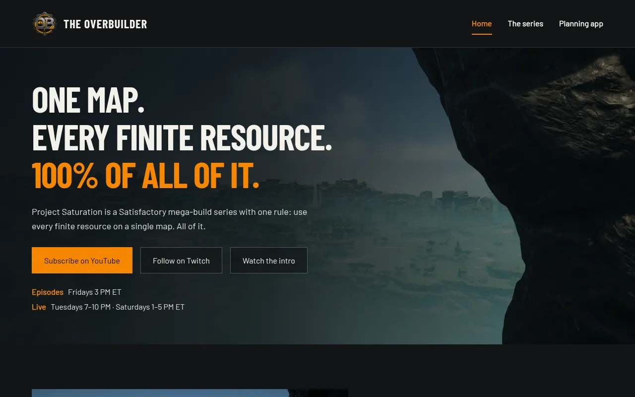 Screenshot of theoverbuilder.com