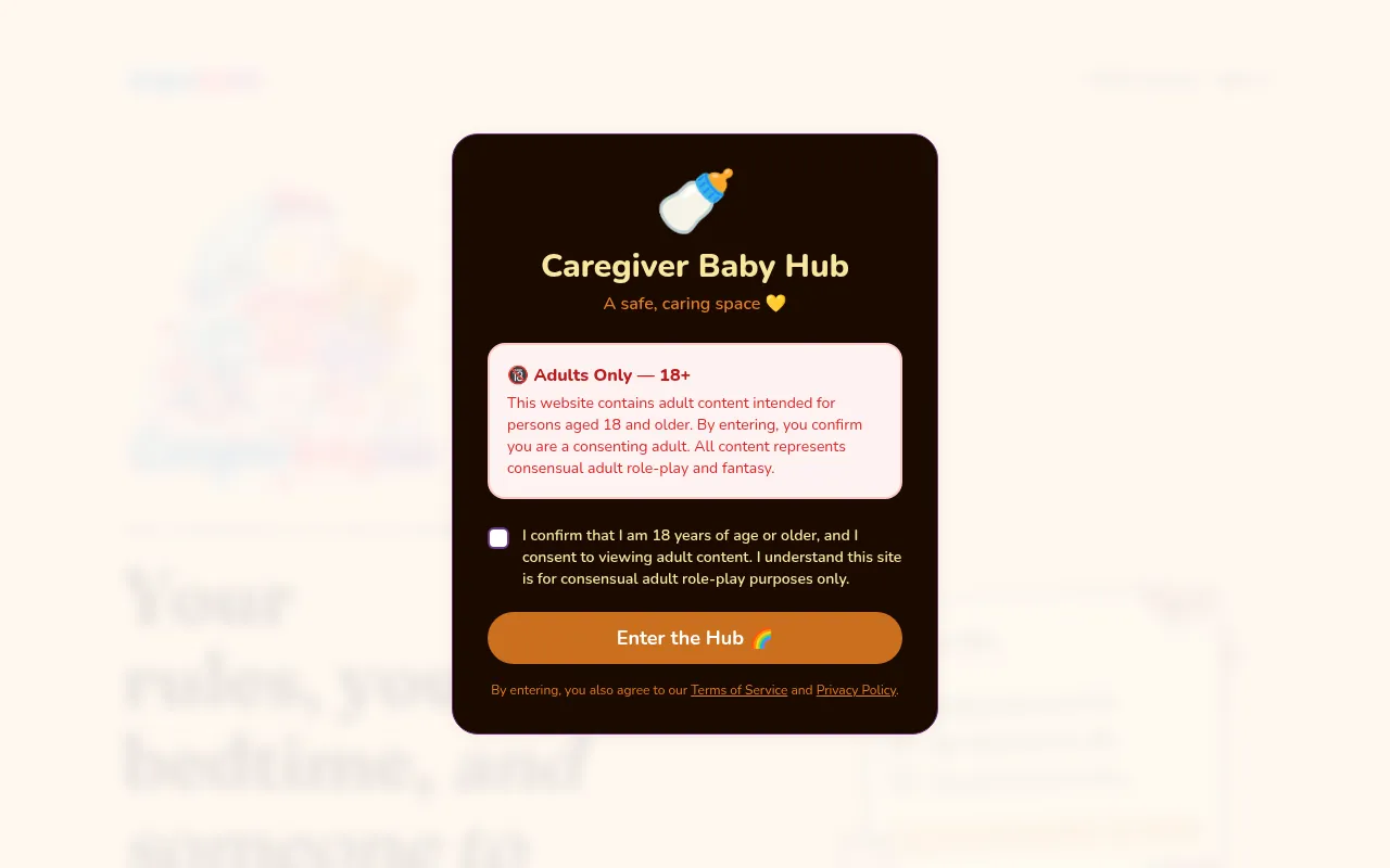 Screenshot of caregiverbabyhub.com