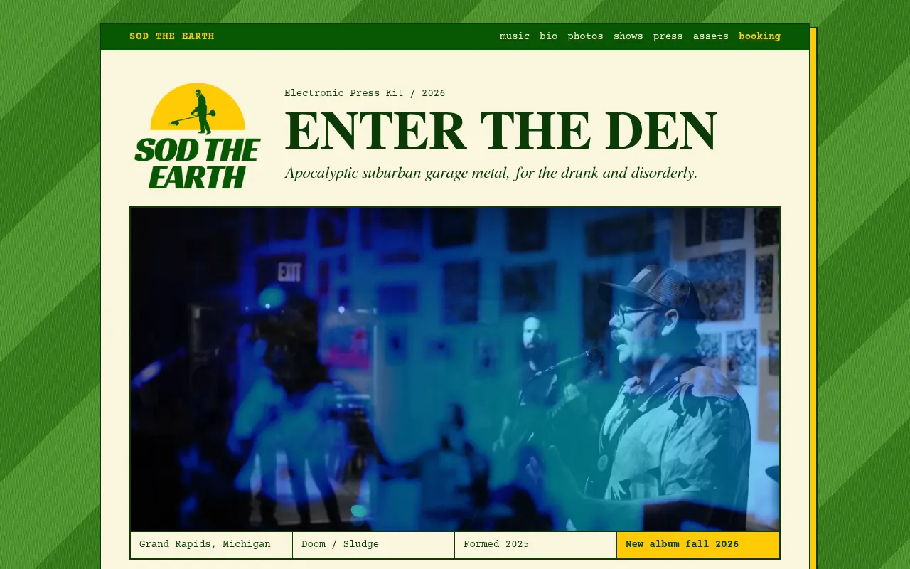 Screenshot of sodtheearth.com