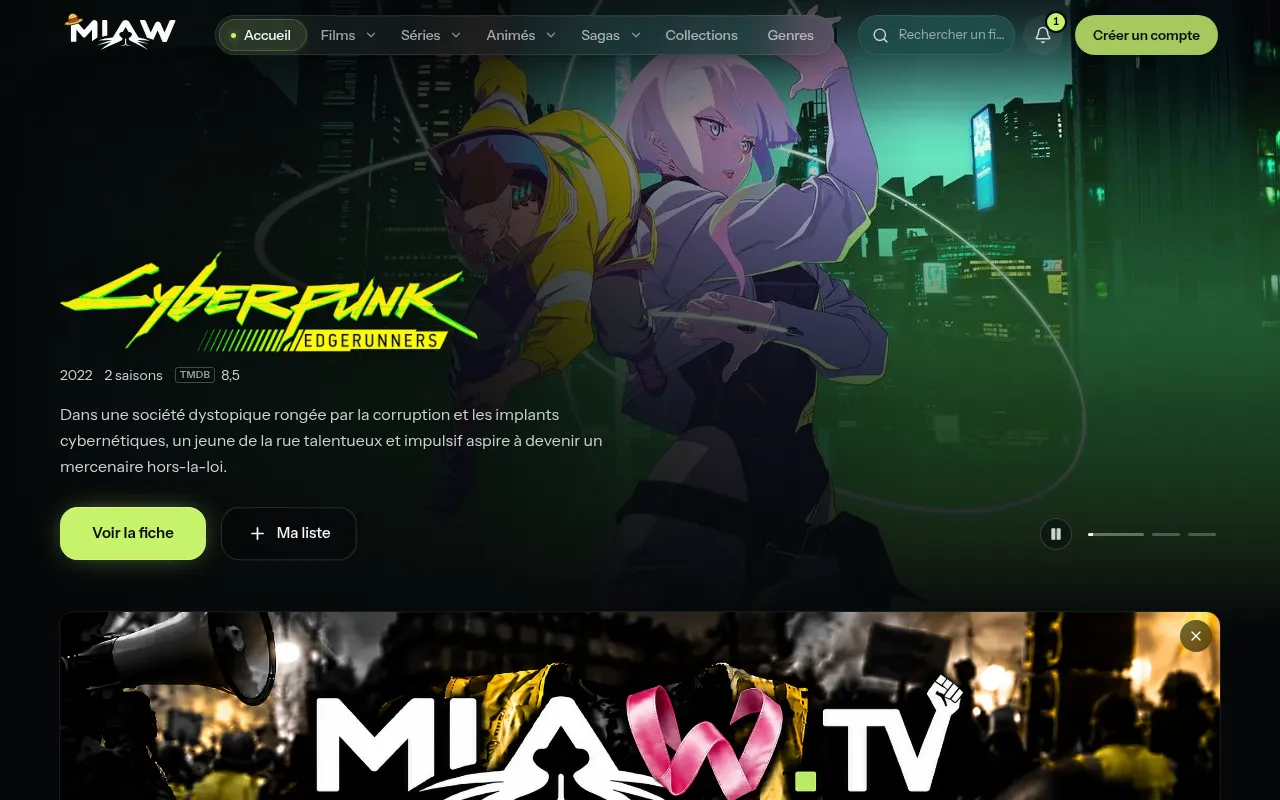 Screenshot of miaw.tv