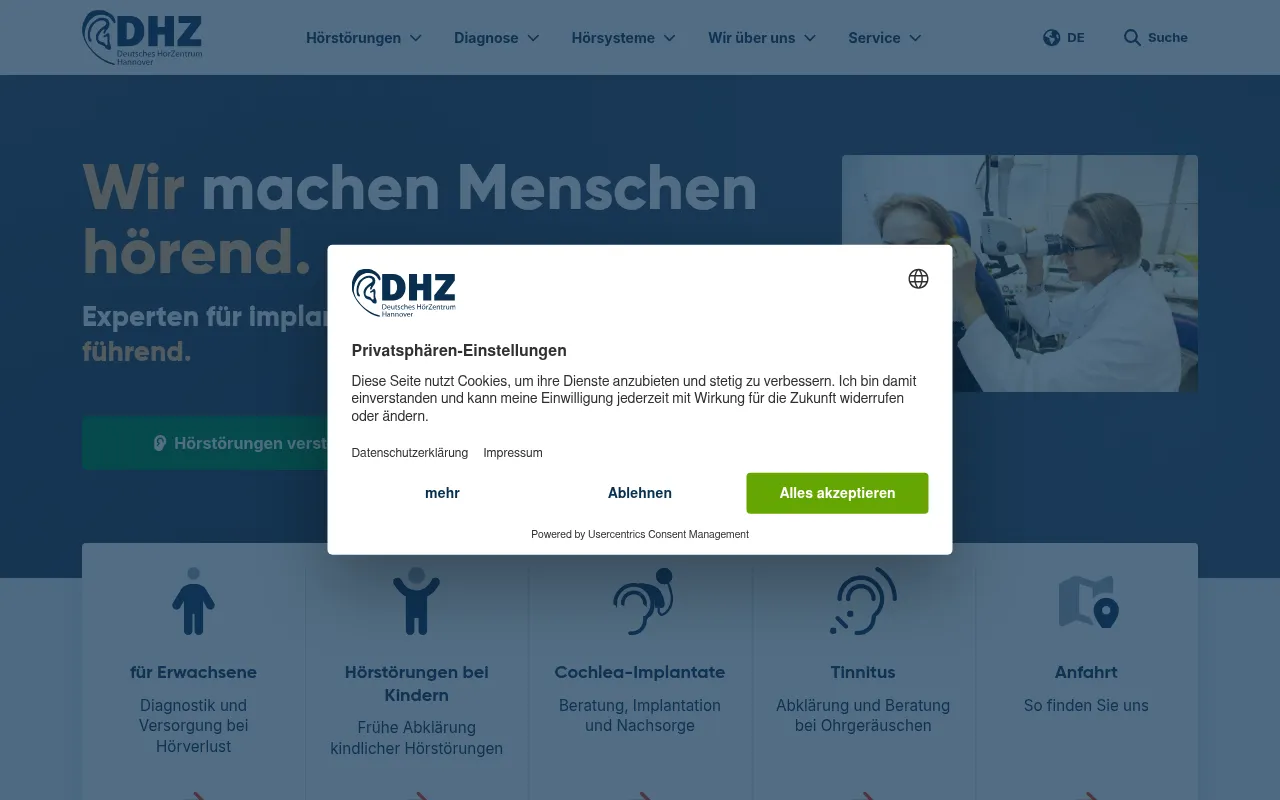 Screenshot of dhz.clinic