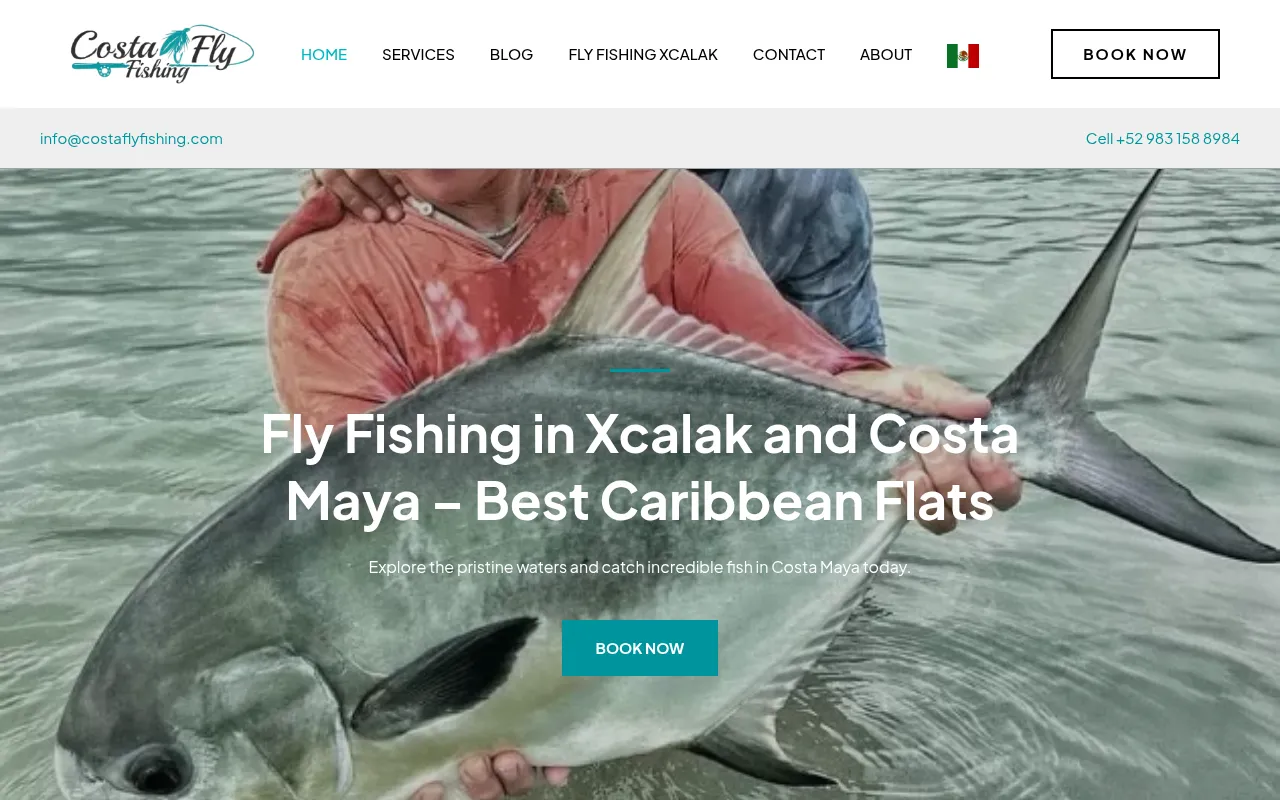 Screenshot of costaflyfishing.com