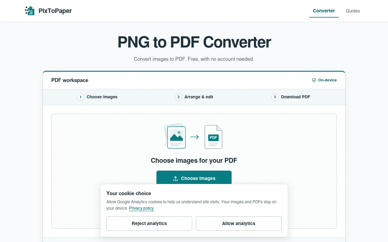 Screenshot of pixtopaper.app
