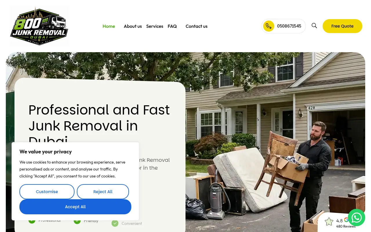 Screenshot of dubai800junkremoval.com
