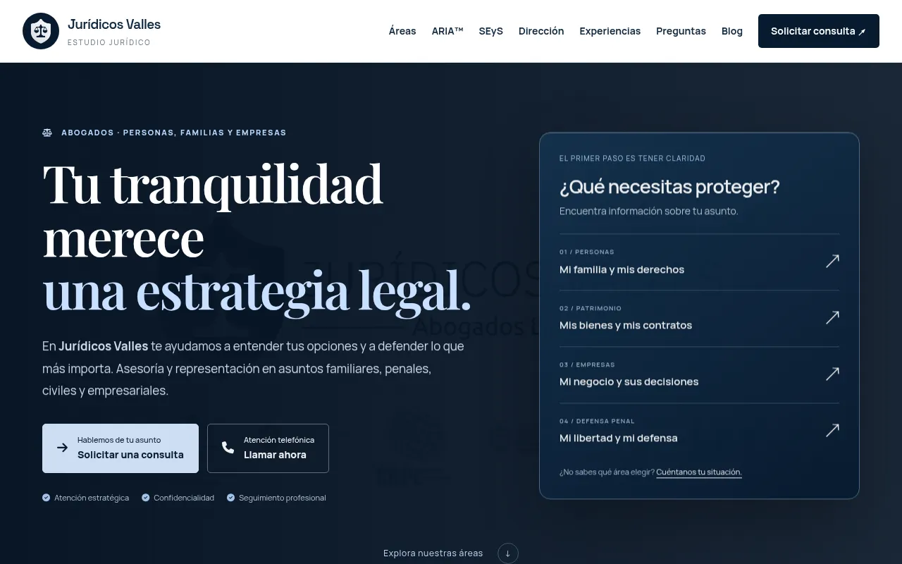 Screenshot of juridicosvalles.com