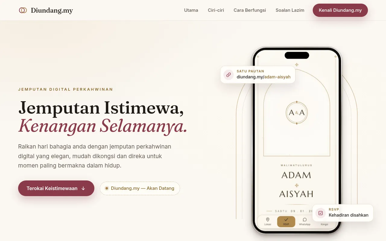 Screenshot of diundang.my