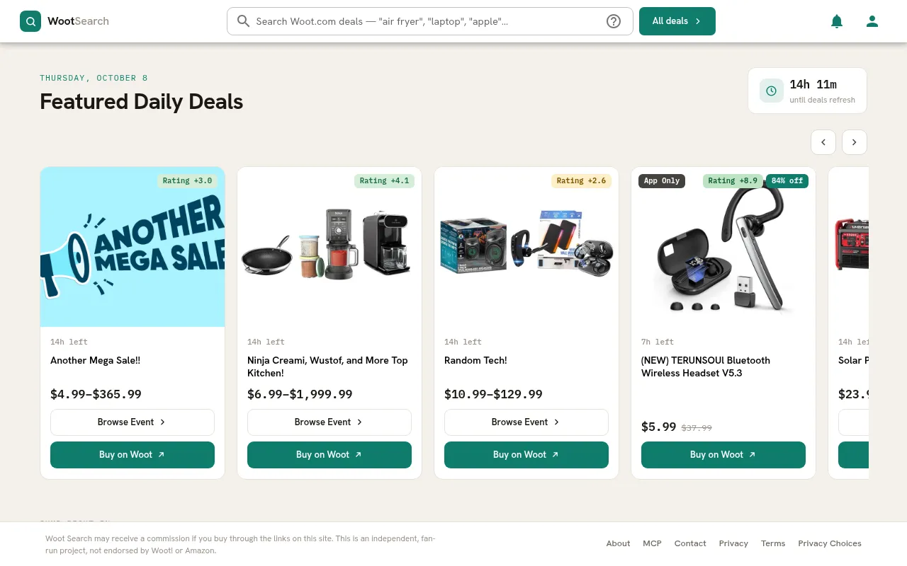 Screenshot of wootsearch.com