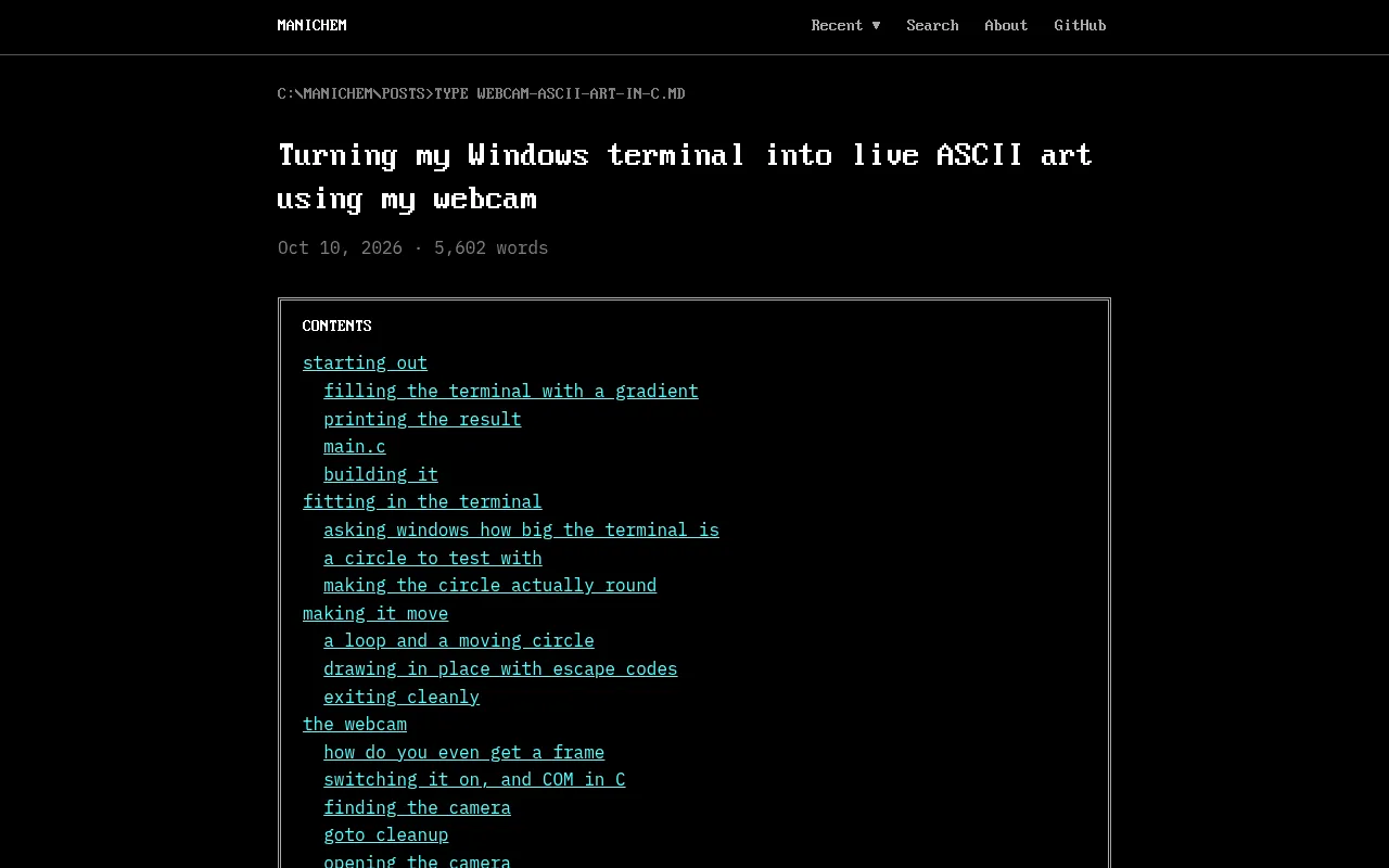 Screenshot of manichem.ca