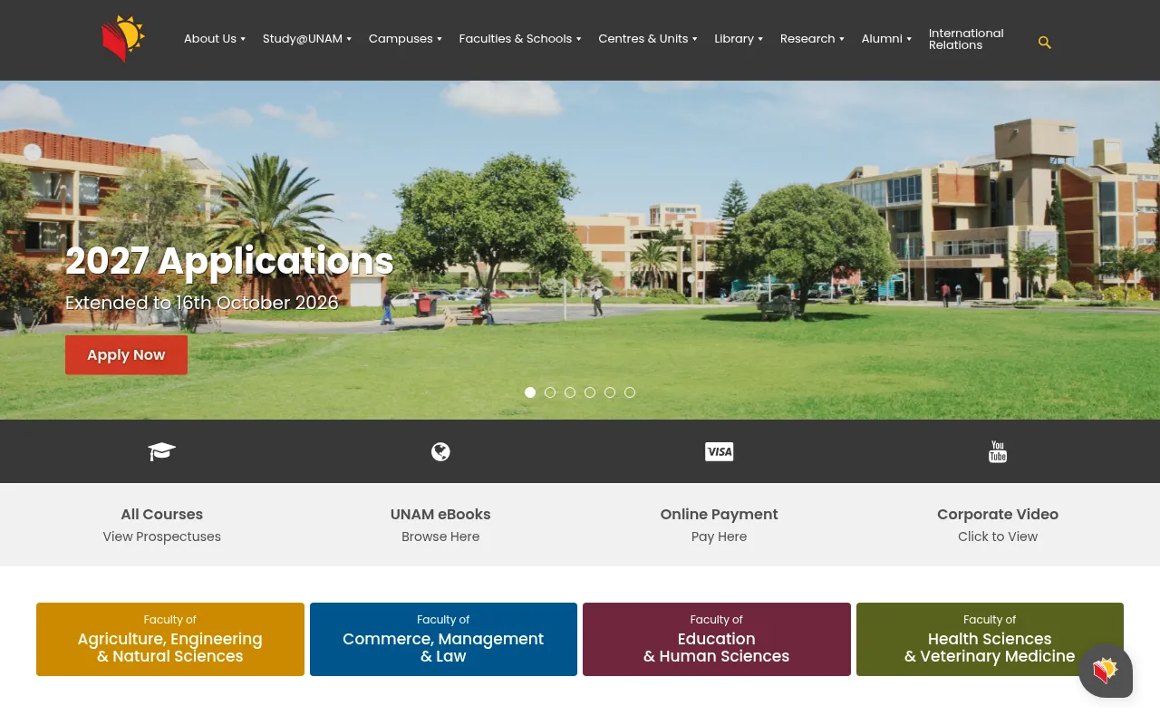 Screenshot of unam.edu.na