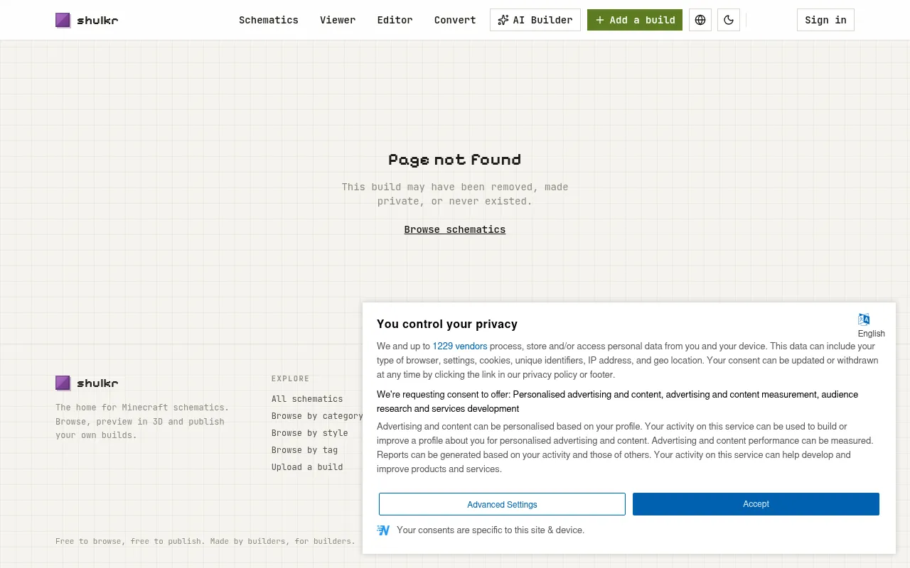 Screenshot of shulkr.com