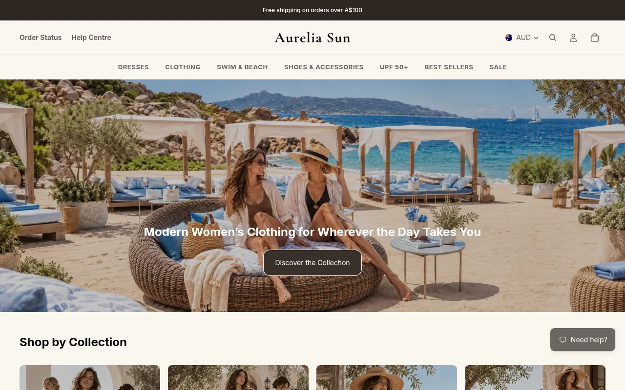 Screenshot of aureliasun.com