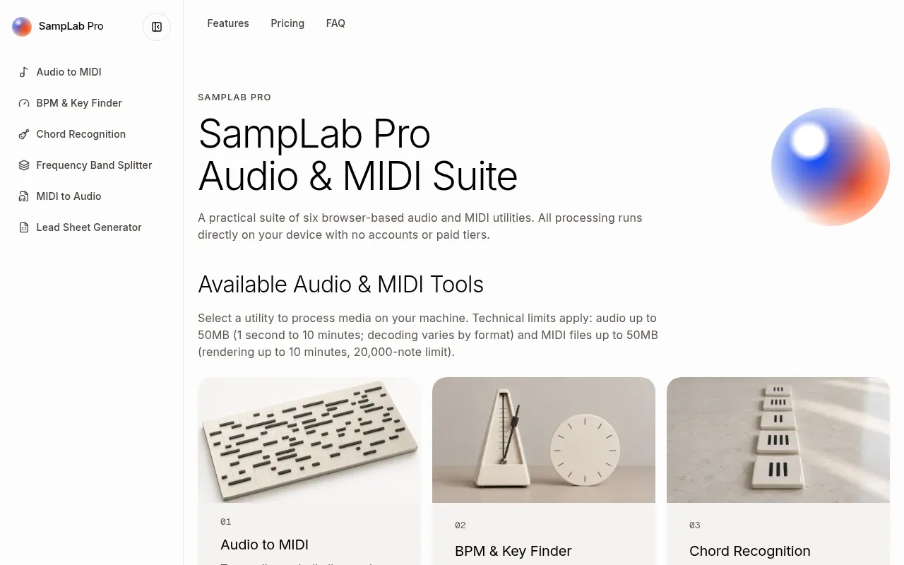 Screenshot of samplab.pro