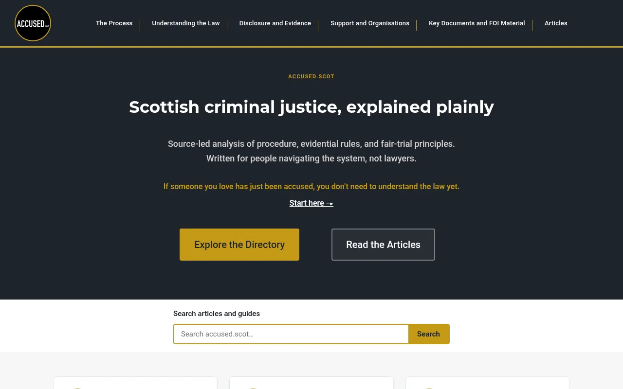 Screenshot of accused.scot