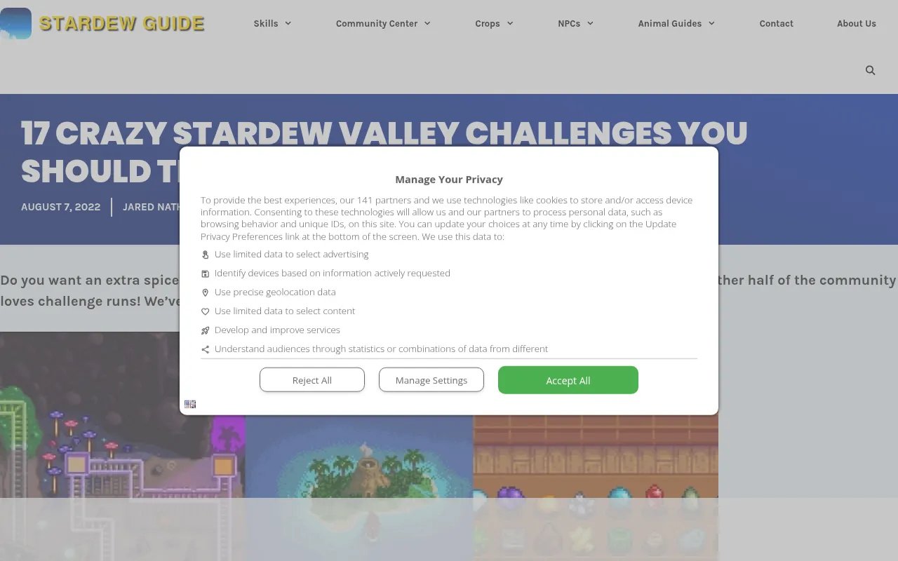 Screenshot of stardewguide.com