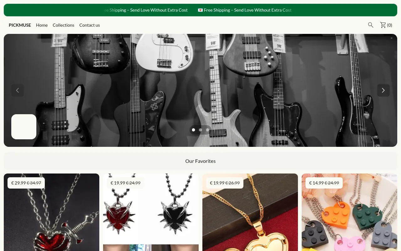 Screenshot of pickmuse.store