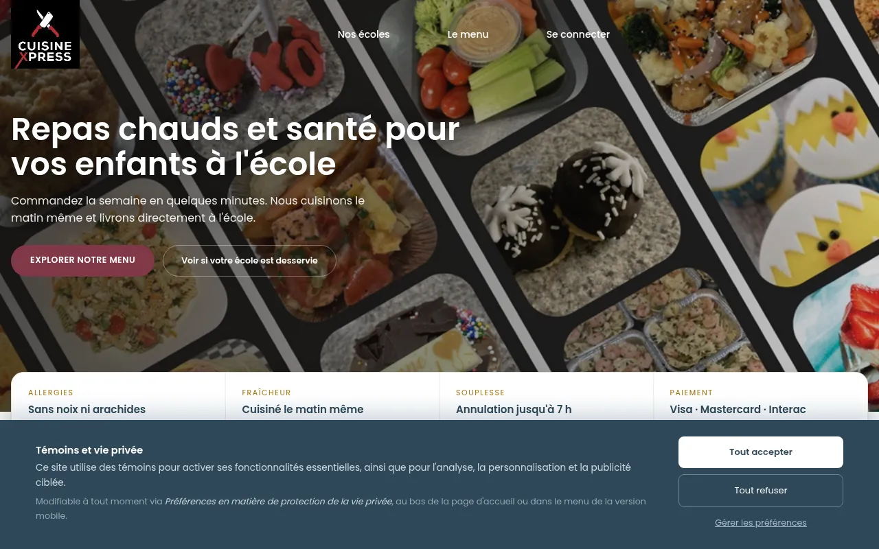 Screenshot of cuisinexpressrepas.ca