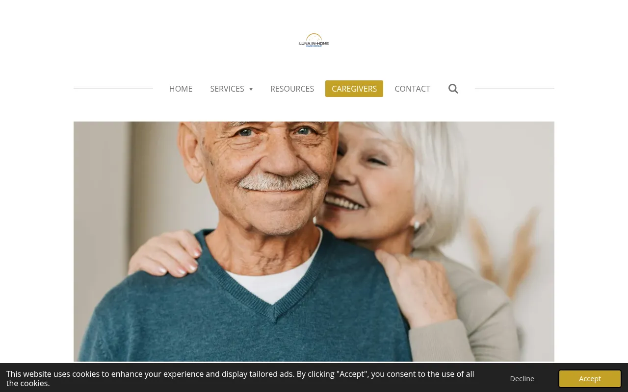 Screenshot of lunainhomecaregroup.net