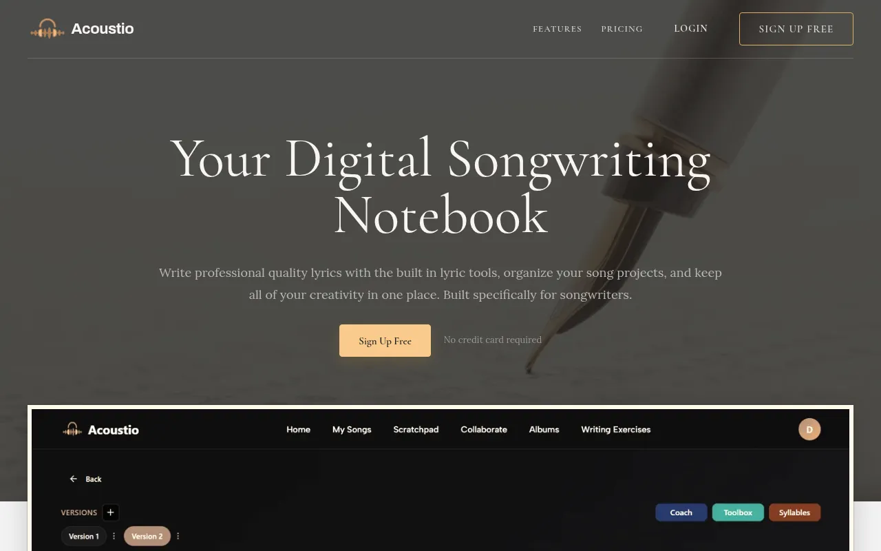 Screenshot of acoustio.app