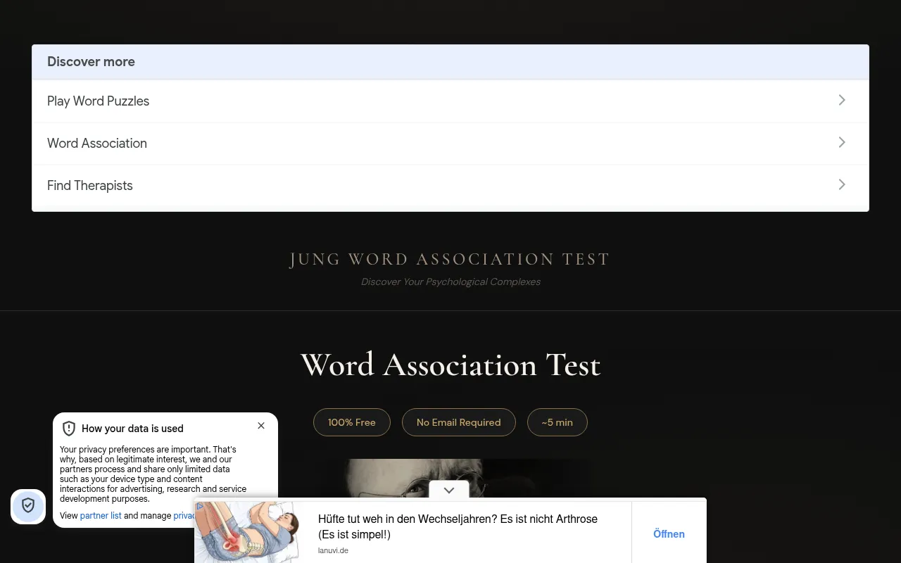 Screenshot of jungianwords.jilecek.cz