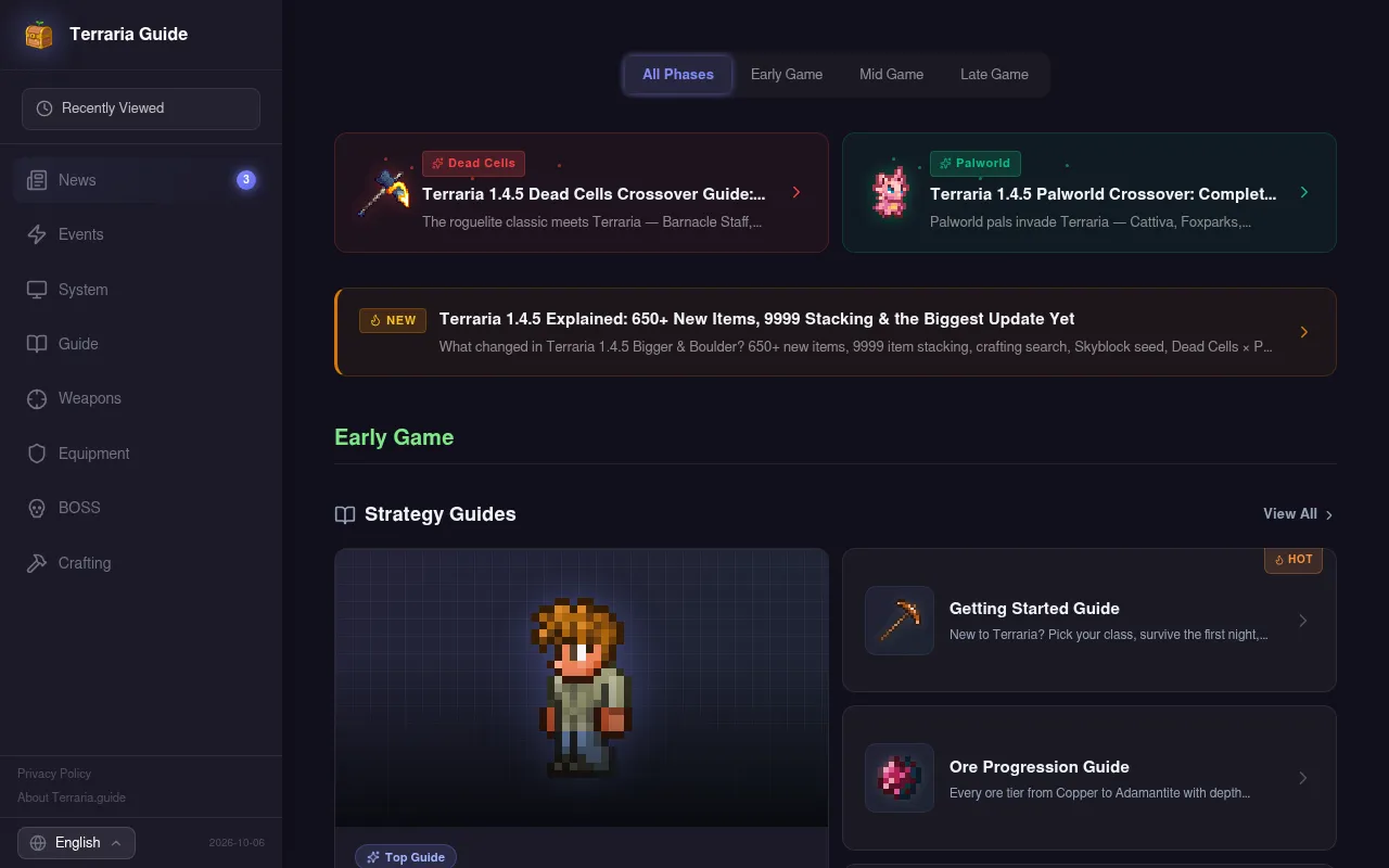Screenshot of terraria.guide