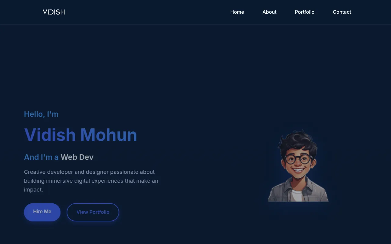 Screenshot of vidishportfolio.netlify.app