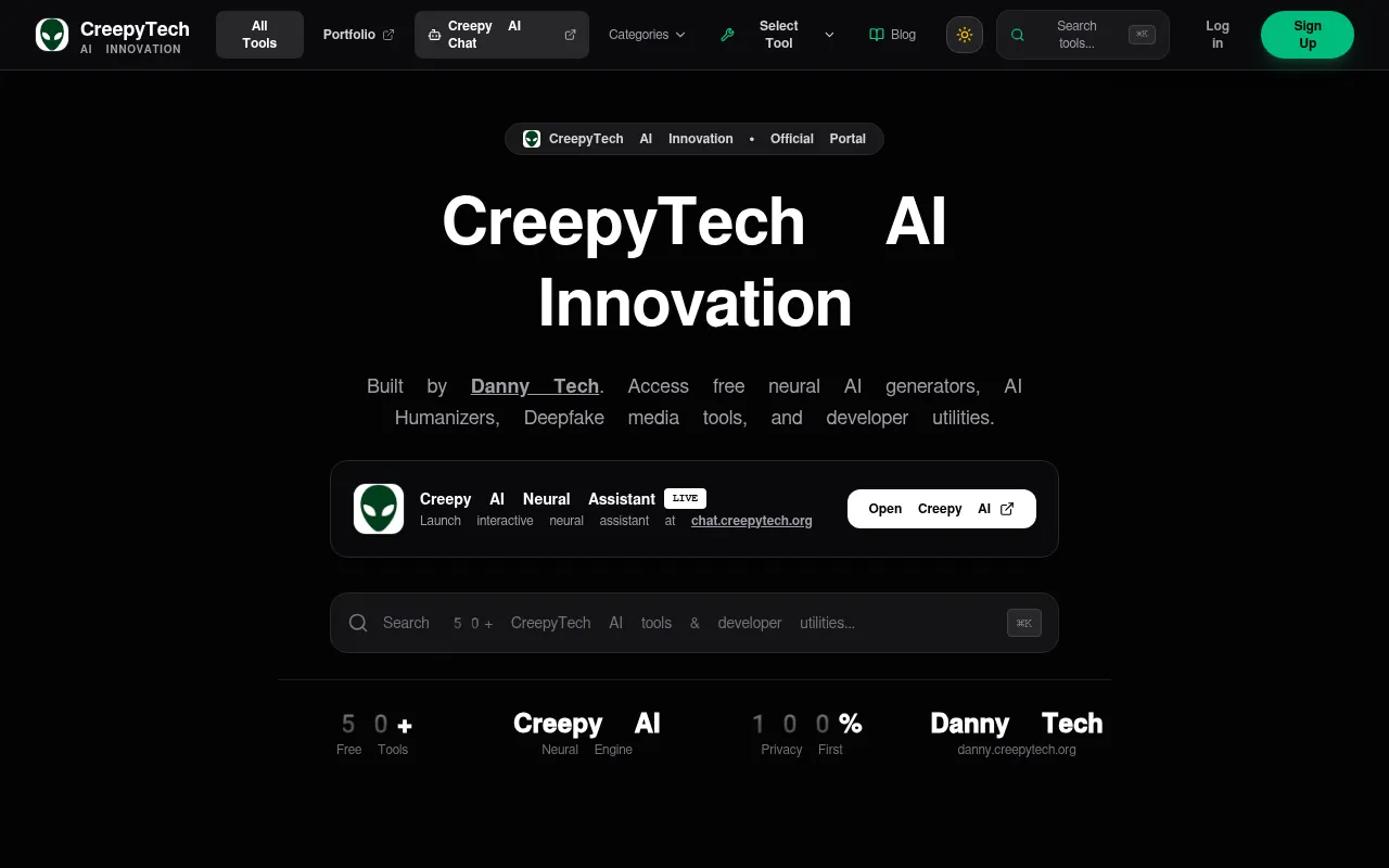Screenshot of creepytech.org