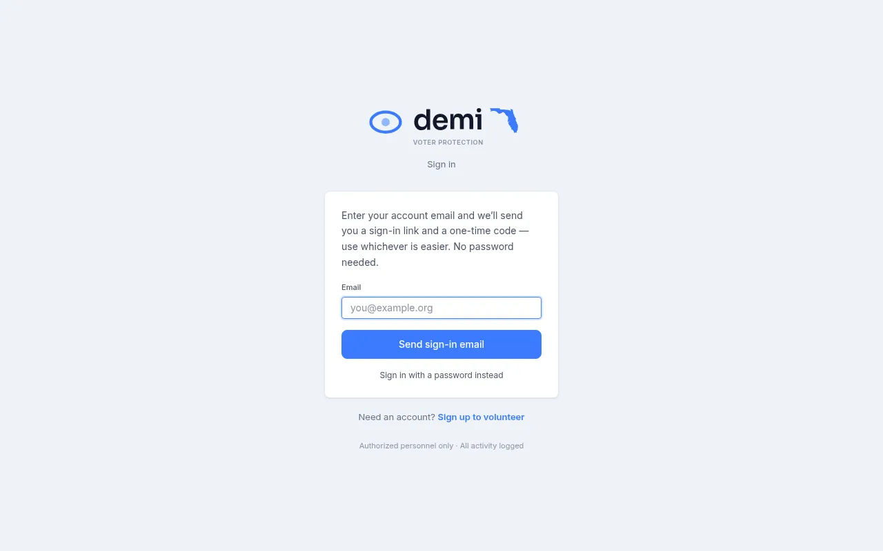 Screenshot of demi.vote