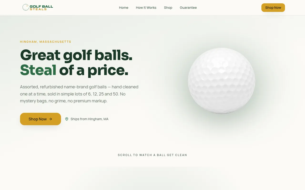 Screenshot of golfballsteals.com