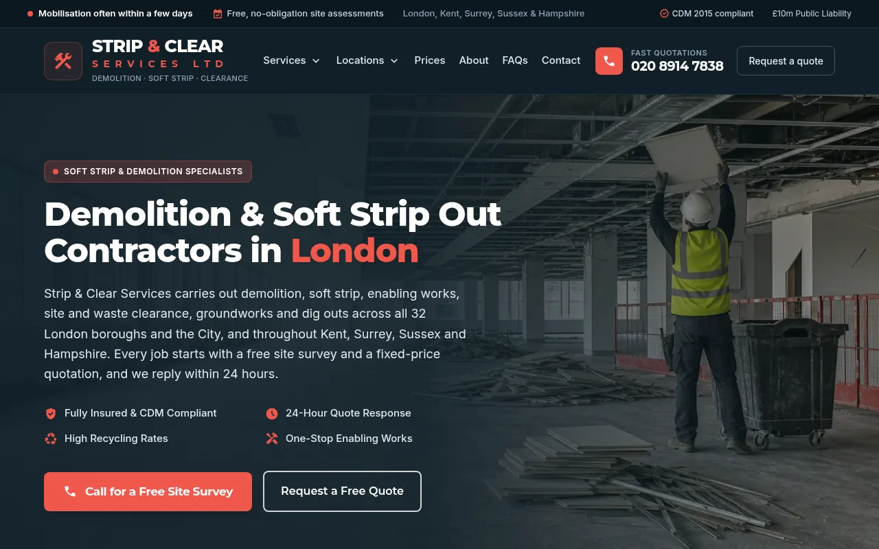 Screenshot of demolitionlondon.co.uk