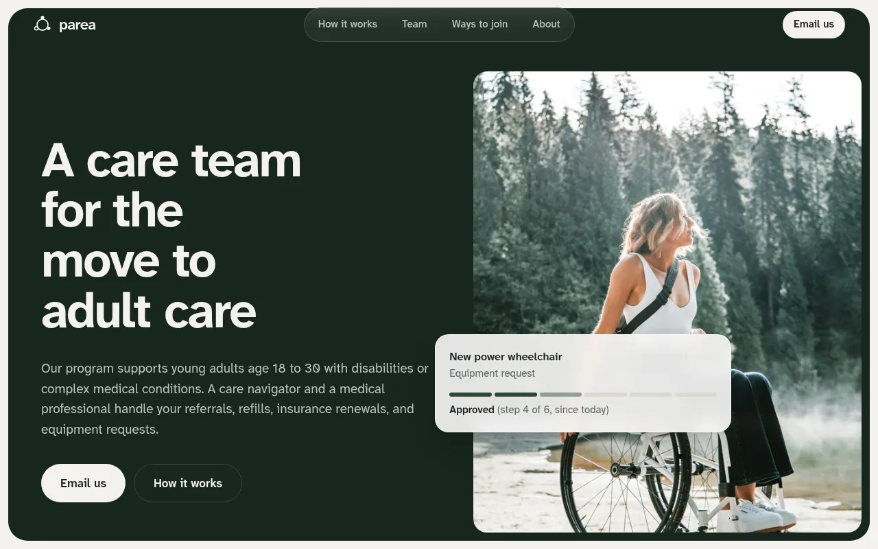 Screenshot of parea.care