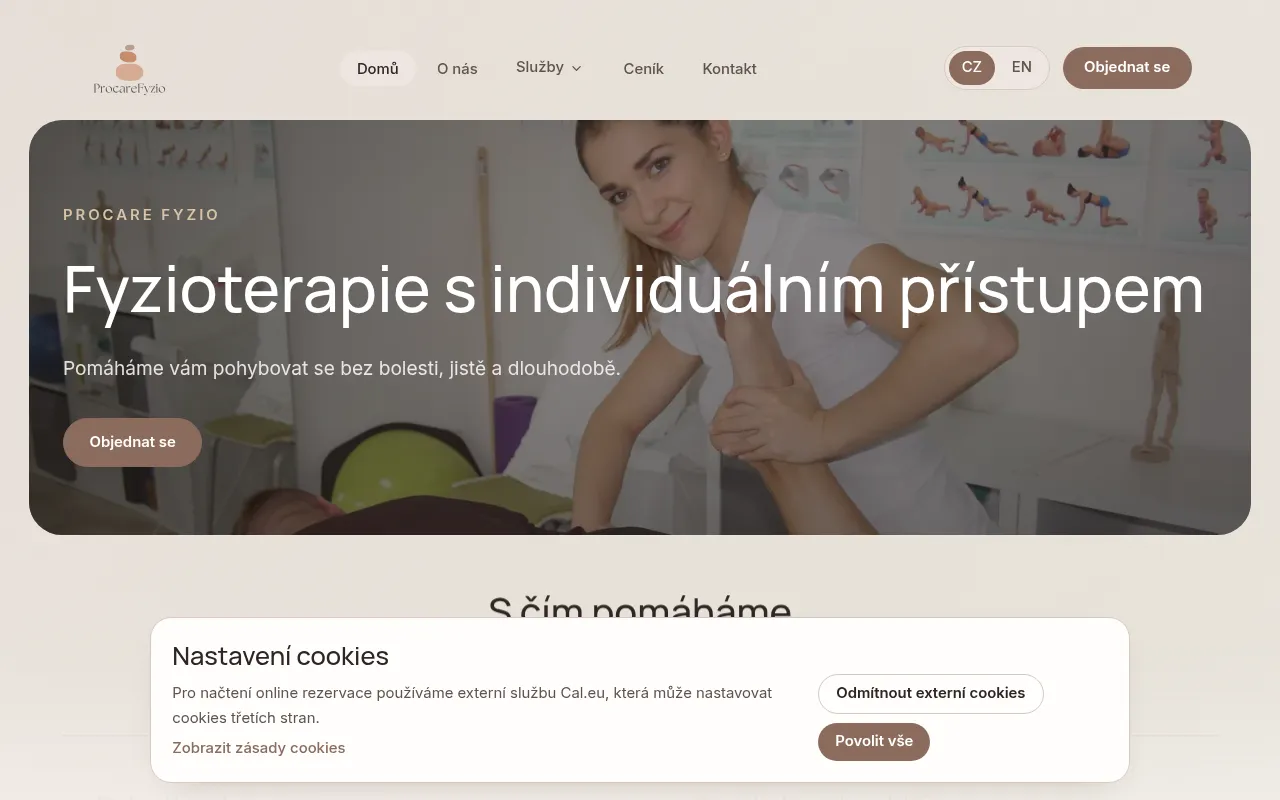 Screenshot of procarefyzio.cz