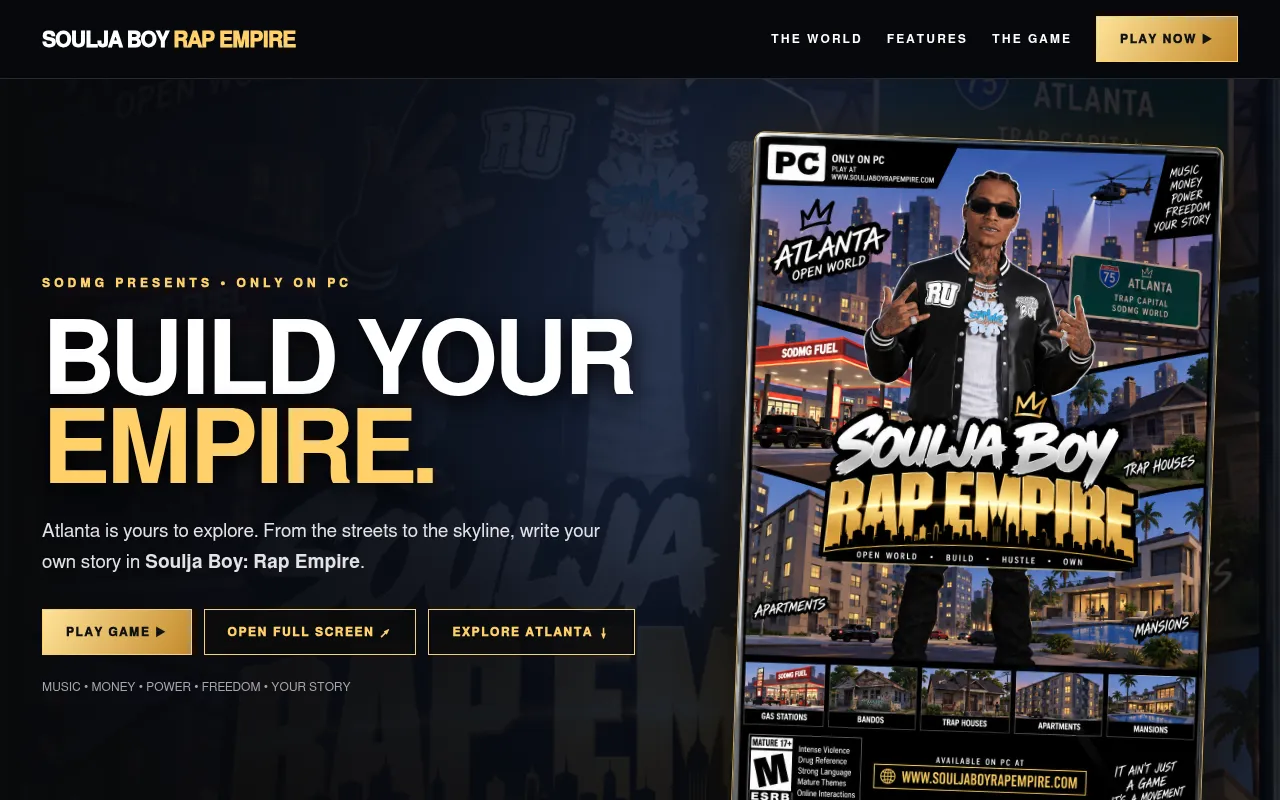 Screenshot of souljaboyrapempire.com