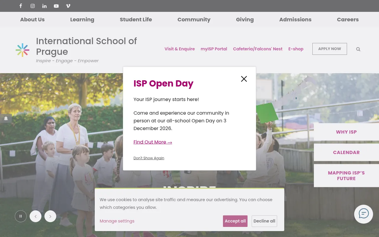 Screenshot of isp.cz