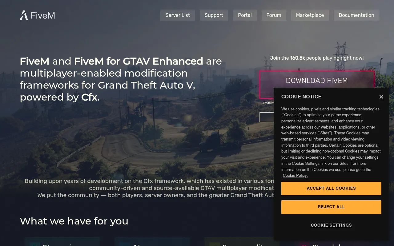 Screenshot of fivem.net